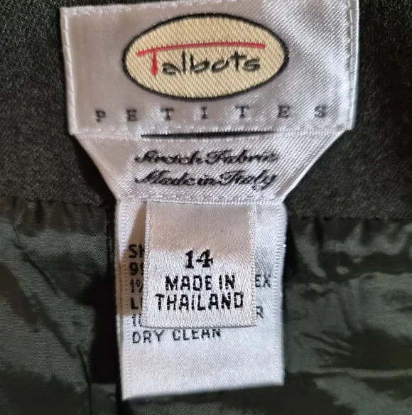 ​Talbots Petites Heathered Grey Wool Blend Pencil Skirt Size 14P - Picture 2 of 7